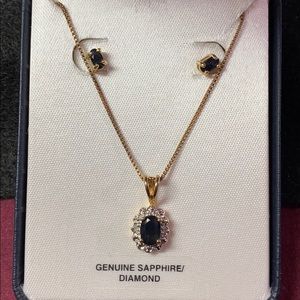 Sapphire Necklace & Earrings